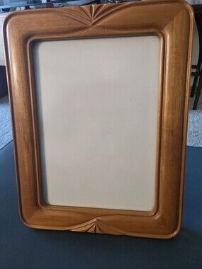 Gorgeous Bevelled Wooden Easel Picture Frame, carved thick Maple